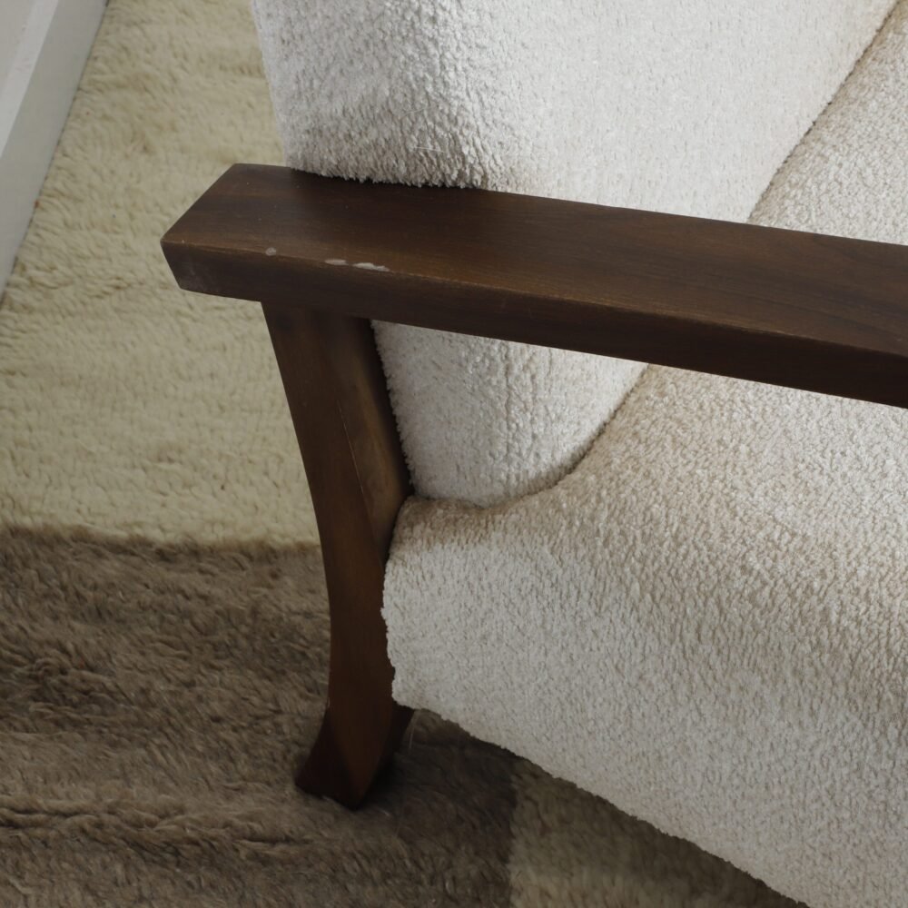 Handmade Armchair with elegant curved wood arms - Image 2