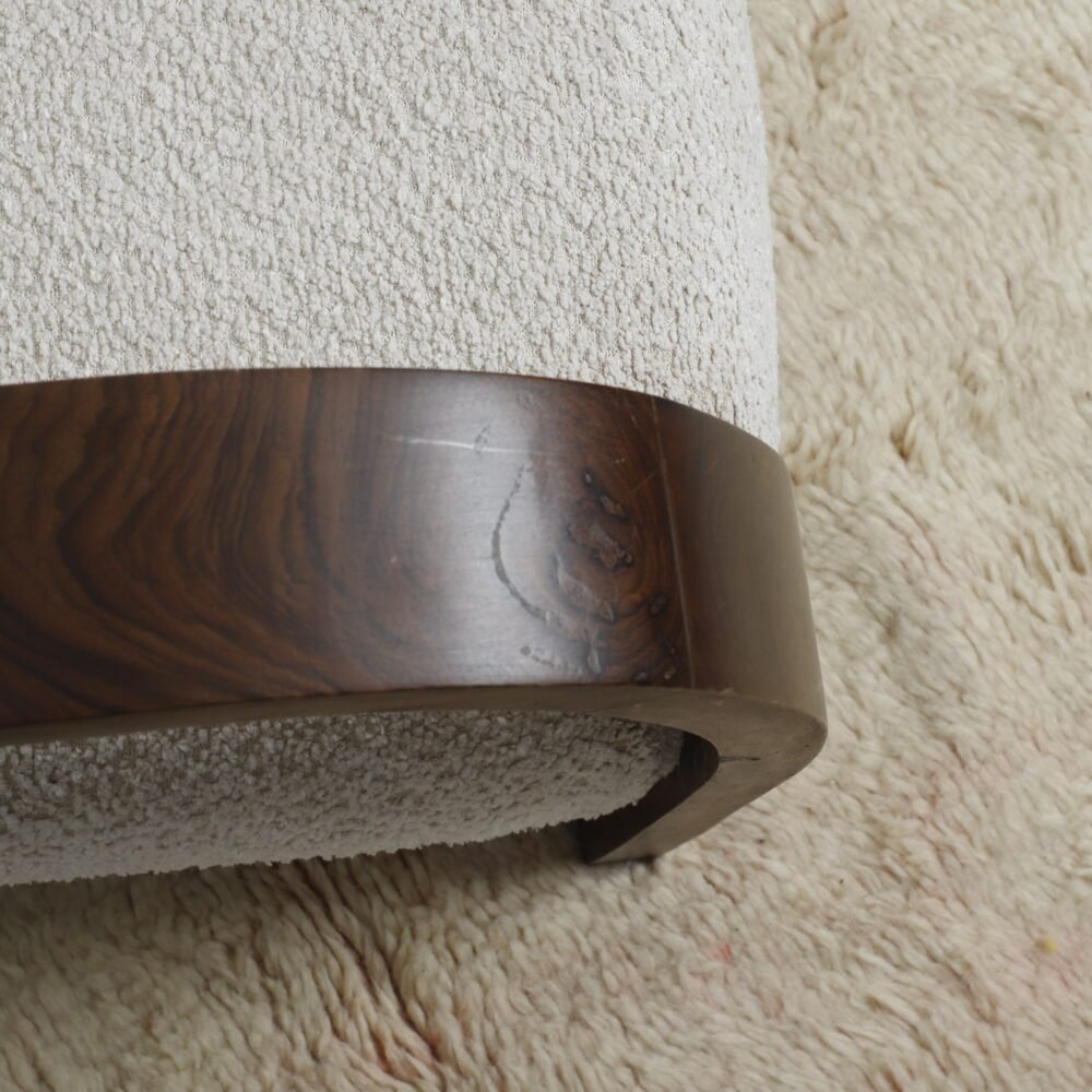 Handmade Armchair with elegant curved wood arms - Image 3