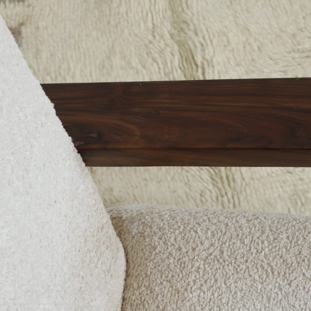 Handmade Armchair with elegant curved wood arms - Image 4