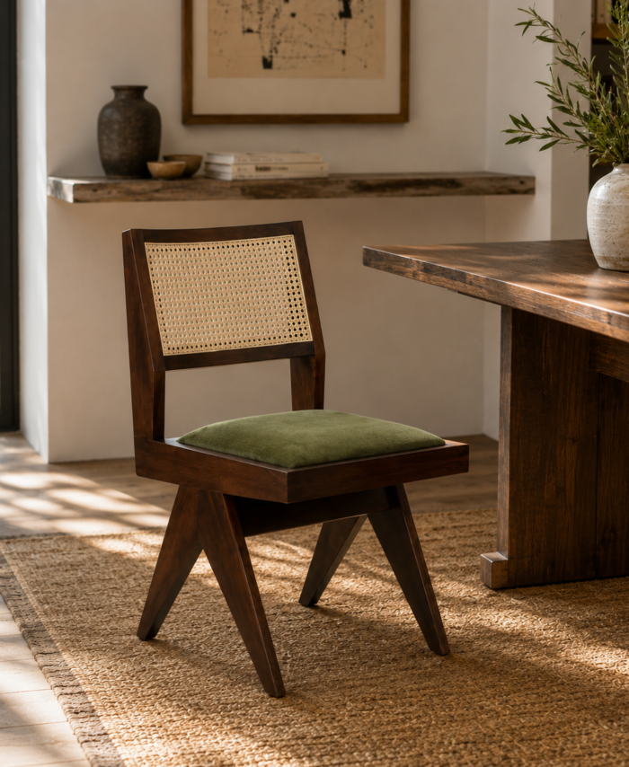 Upholstered Jeanneret Armless Side chair